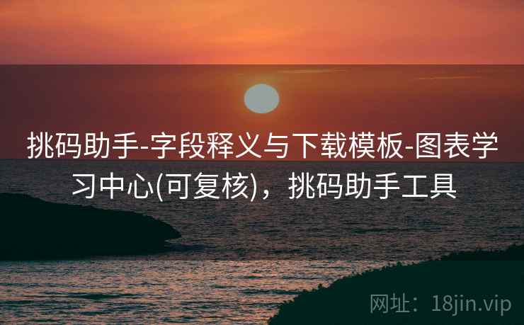 挑码助手-字段释义与下载模板-图表学习中心(可复核)，挑码助手工具